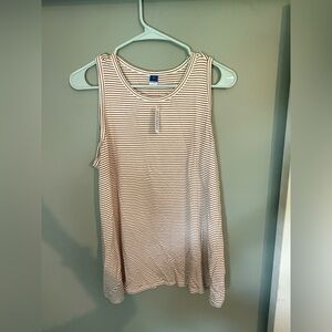 Old Navy Cream and Brown Sleeveless Tank Top